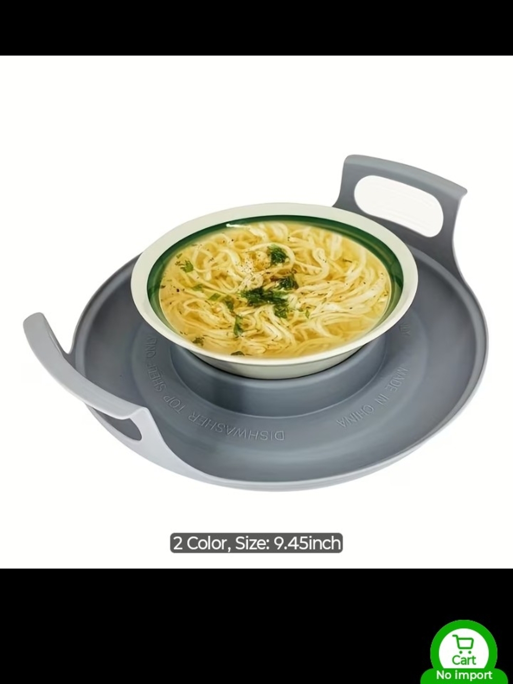 Silicone Spill-Proof Bowl and Tray Set in Gray